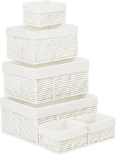 Wicker Storage Basket, 6 Pack Baskets for Organizing, Wicker Baskets with Handle