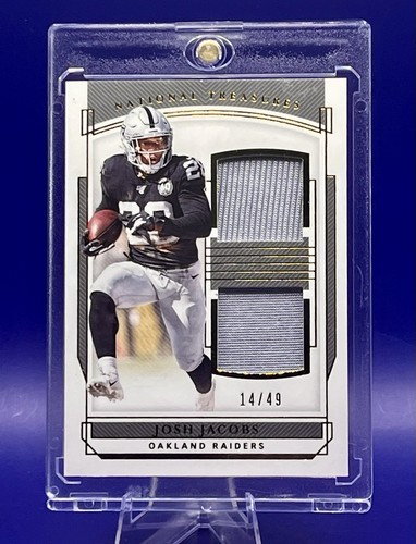 Josh Jacobs 2019 National Treasures Rookie parche doble #d 14/49 Packers RB - Imagen 5 de 16