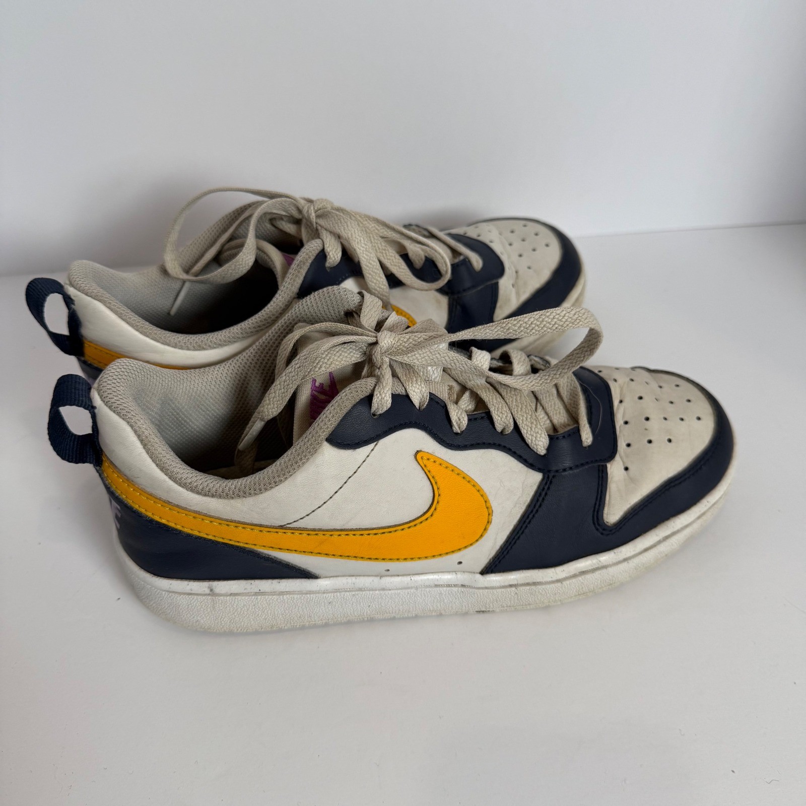 Nike Low Next Nature Youth GS Shoes White Yellow Navy HJ3482 071 Size 6.5Y
