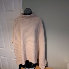 BNWT Kit & Kaboodle Oversized Beige Ribbed Poncho Jumper - One Size