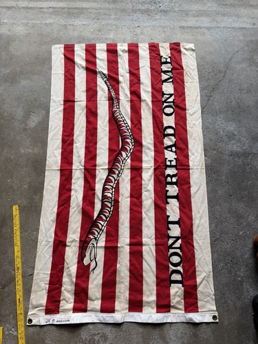 Vintage "DONT TREAD ON ME" 1st Navy Jack Flag - 3x5 Ft - Bull Dog 100% Cotton