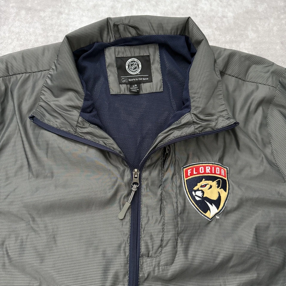 Jaqueta Florida Panthers masculina grande NHL hóquei corta-vento leve zíper completo - Imagem 2 de 4