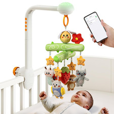 Crib Mobile with Music and Lights, Baby Mobile Cute Bee Crib Toys Hanging, Remot