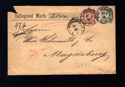 Dt. Ricca 1885 - 25+50 Pf. Chiaro '' Meerane Sachs. '' Title (a3888)