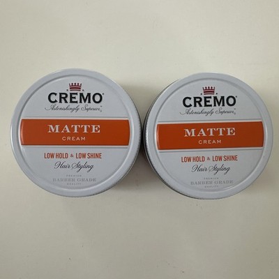 (2) Cremo Matte Cream Premium Hair Styling Matte Cream Light Hold Low Shine 4 Oz