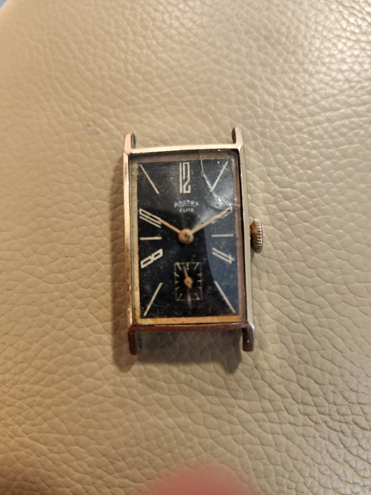 Vintage 1930s Arctos Elite Manual Wind Tank Watch