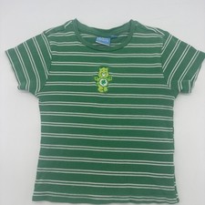 Girl s Care Bears Green White Striped Short Sleeve Tee Size S/M