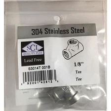 Smith-Cooper 4638102400 304 Stainless Steel Tee 1/8 x 1/8 x 1/8 Dia. in. FPT