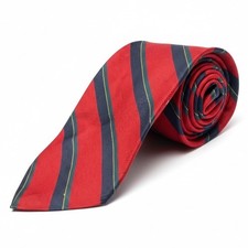 Robert Talbott Mens Silk Regimental Stripe Tie Red Navy Blue Green Made in USA