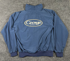 George Strait Vintage Blue Jacket Country Music Tour Hartwell Viasport Sz Large