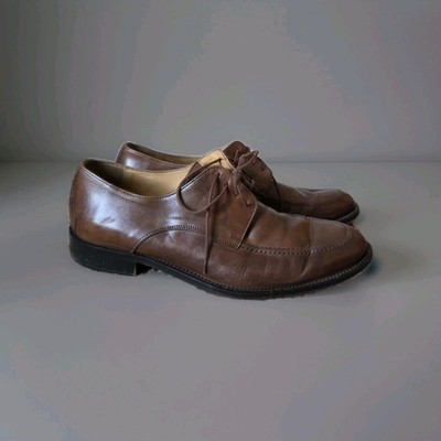 Vintage Mercanti Fiorentini Mens Leather Lace Up Round Toe Dress Loafers 10 M