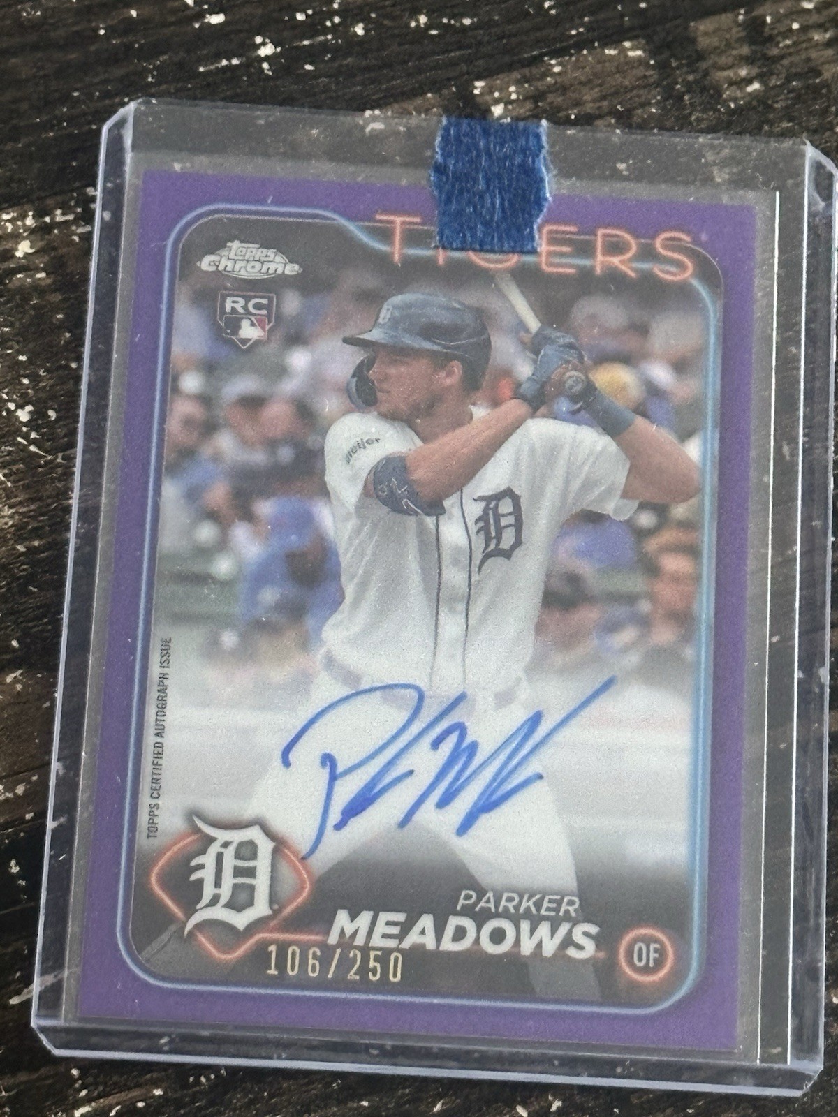 🔥2024 Topps Chrome Parker Meadows Purple Refractor RC Auto /250 #RA-PM Tigers🔥