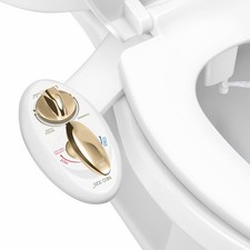 LUXE Bidet NEO 320 - Warm Water Bidet Attachment for Toilet Seat, Gold