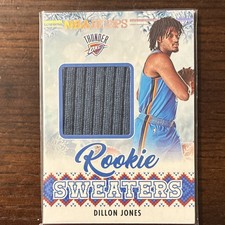 2024-25 Panini NBA Hoops Rookie Sweaters Dillon Jones #RSW-DJO ThunderRelic card. rookie card picture