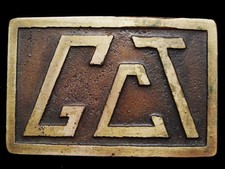 LL15103 VINTAGE 1970 GCT COMPANY ADVERTISTMENT BELT BUCKLE