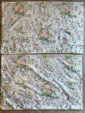 Vintage LADY PEPPERELL Lot of 2 Standard Pillowcases~Floral~Bedding/Bedroom/Bed