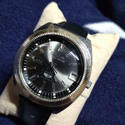 Citizen Seven Star DX Day-Date 23J Gunmetal Dial 1969 Automatic Vintage Watch