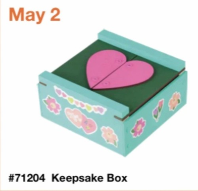 #ad Home Depot Keepsake Box Kids Workshop Kit Pin Included May 2026 NEW $15.95