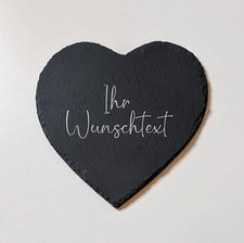 Schieferherz Schiefertafel Gravur personalisiert Türschild Wanddeko Grabschmuck