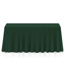 90" x 132" Rectangular Polyester Fabric Tablecloths for Wedding Hunter Green