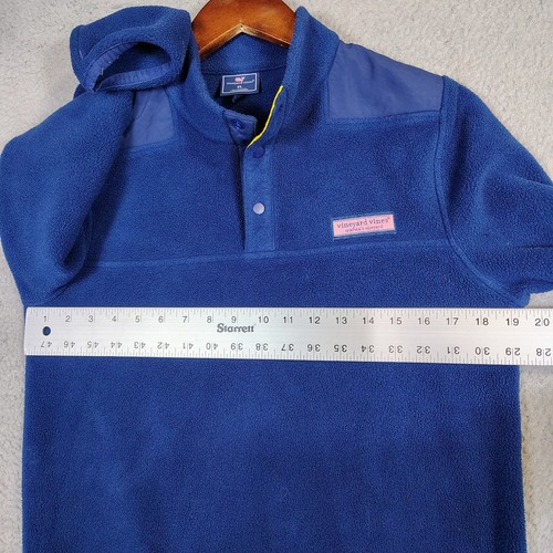 Vineyard Vines Sweater Youth Boy's XL Blue Fleece 1/4 Snap Pullover Cozy Outdoor - Picture 10 of 13