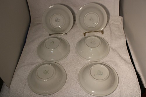 Shenango China 8 ounce Bowls, Lot of 6, White w Dogwood? Floral Design - Picture 5 of 7