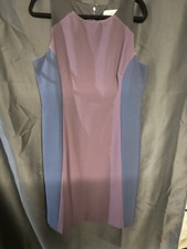 Ann Taylor Loft Women’s Navy Maroon Colorblock Sleeveless Sheath Dress Size 14