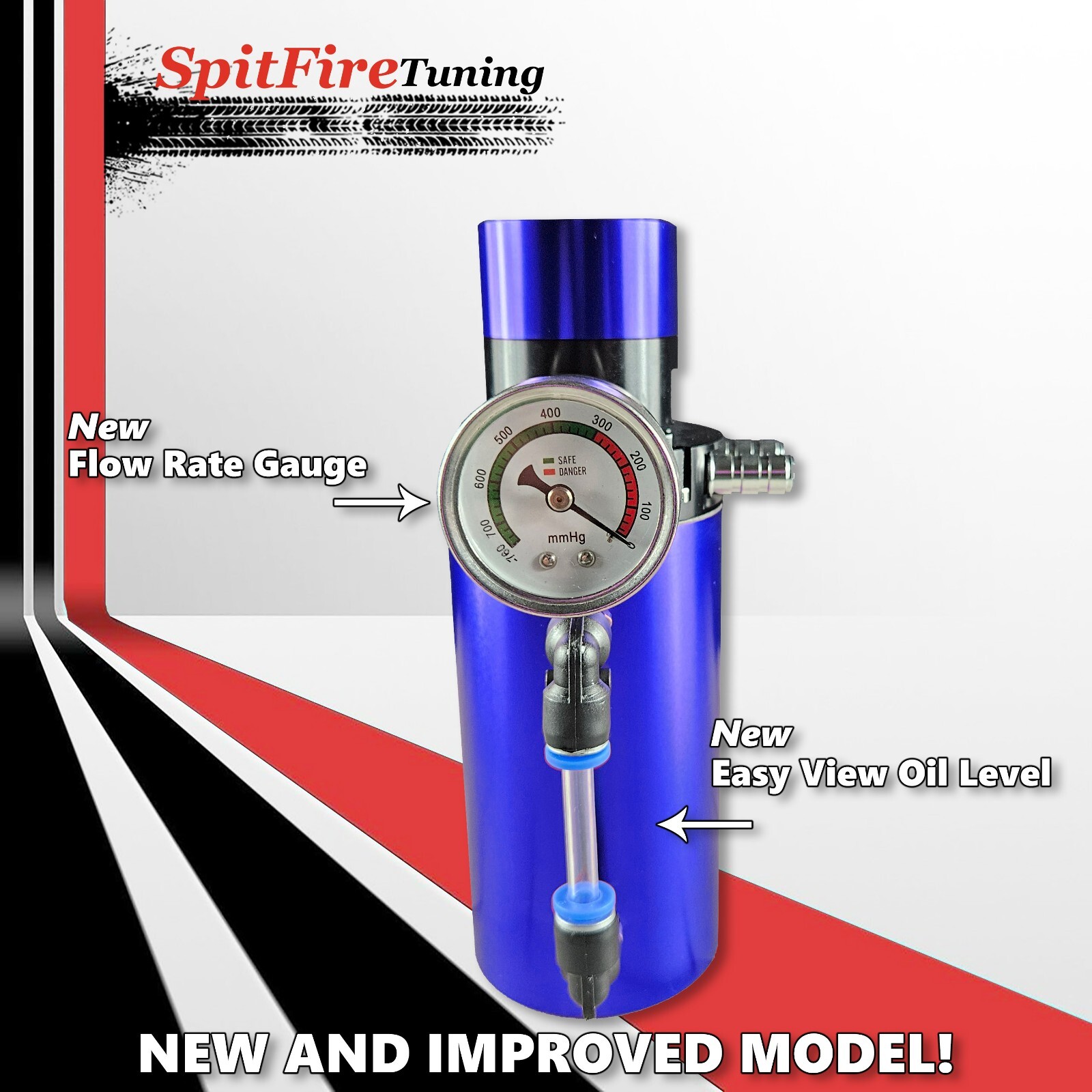 Oil Catch Can Baffled Tank Breather Universal Blue V2.0 Fits Aston Martin