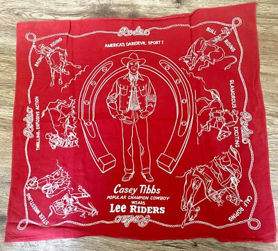小物 Lee 50s cowboy bandanna Vintage CASEY TIBBS ~ Bandana 1950's Advertising Dungarees