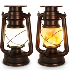 2pcs Solar Lantern Hanging Lights Dancing Flame Vintage Waterproof Camping Lamps 2pcs Solar Lantern Hanging Lights Dancing Flame Vintage Waterproof Camping Lamps