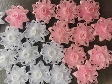Small Ribbon Flowers Satin /Organza size 4cm Applique Decoration DIY Sewwing