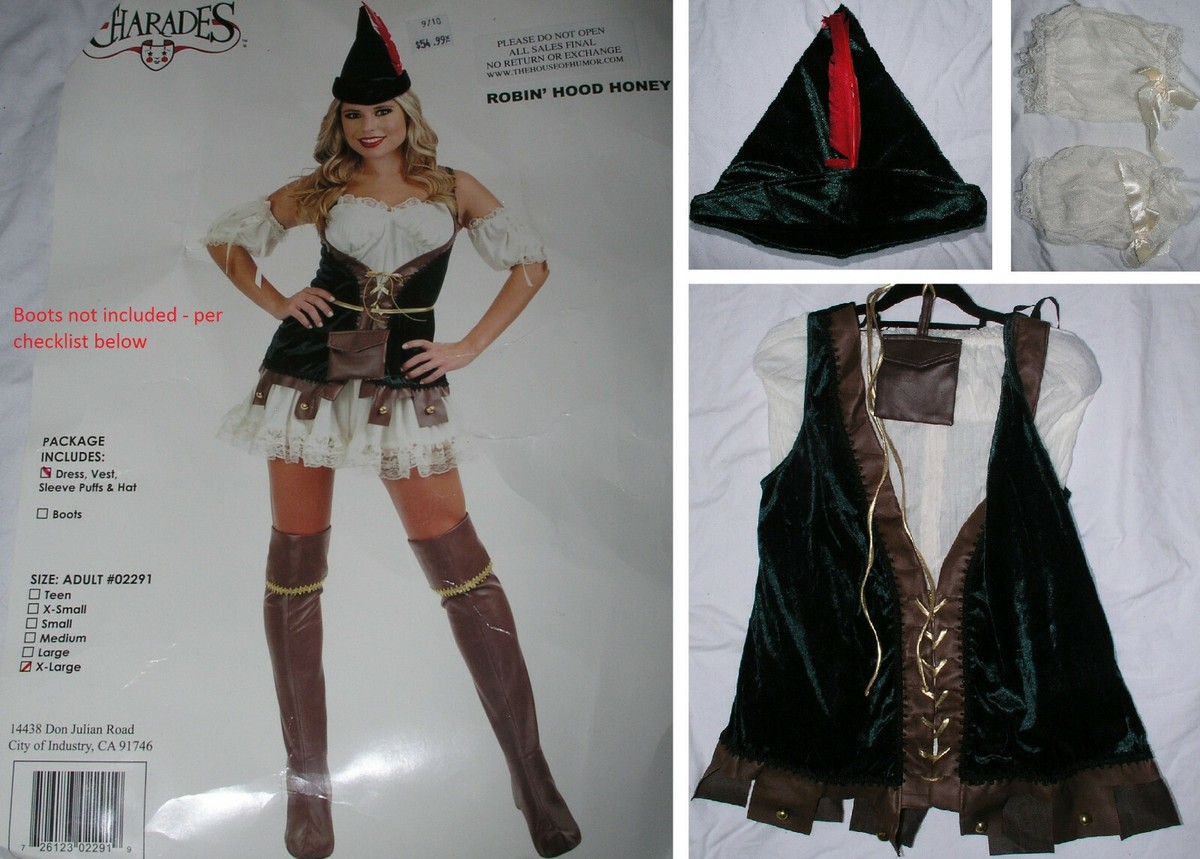 Womens Costume Sz XL Sexy Maid Marian Robin Hood Honey 6 Pc