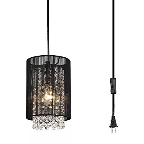 Plug In Pendant Lights Small Plug In Chandelier Mini Black