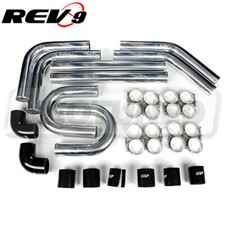 3.0 Universal Aluminum Intercooler Turbo Piping Pipe Kit Siliconeclamp Black