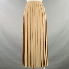 THE ROW Size 2 Camel Silk Crepe Pleated Long Skirt