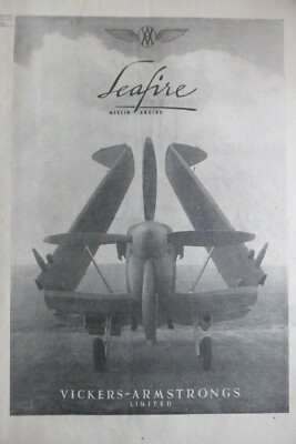 8/1945 PUB VICKERS ARMSTRONGS SEAFIRE MERLIN ENGINE ORIGINAL ANZEIGE