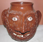 UNUSUAL Student of Tom Phelps Studio Jug Ugly Face Handmade Pottery 2014 Brown — photo 1