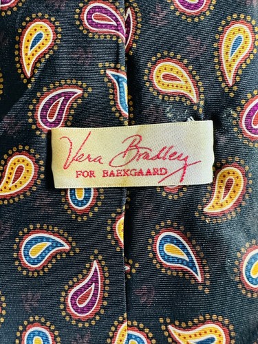 Vintage Multicolored Paisley Vera Bradley Necktie Men’s Silk 58”x3.75” - Picture 4 of 8