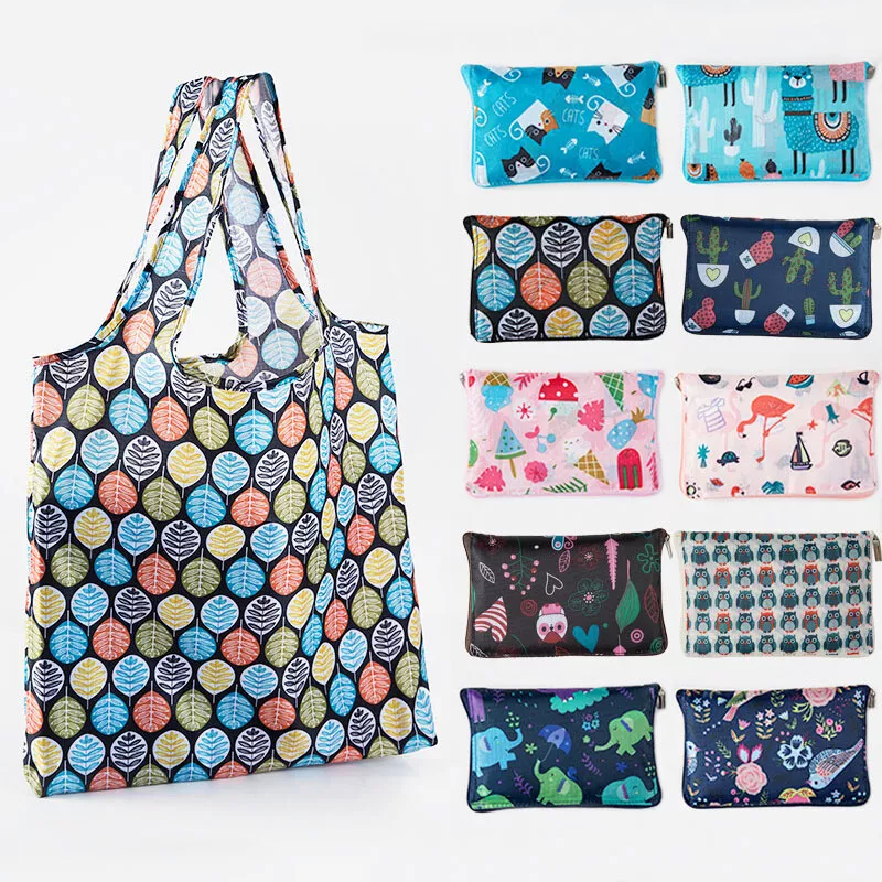 Large Reusable Shopping Bags Heavy Duty Washable Foldable Grocery Tote Bag Zip