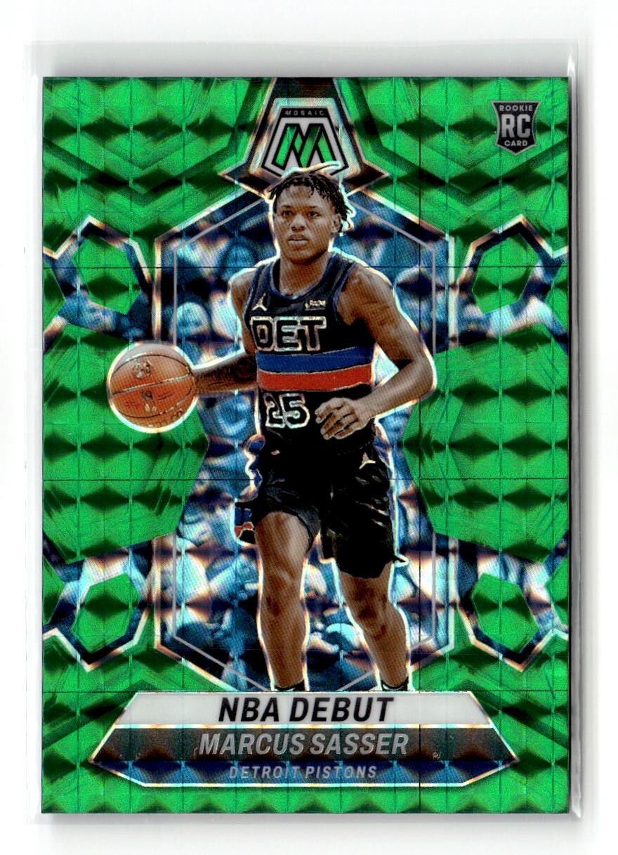 2023-24 Mosaic - NBA Debut Marcus Sasser #264 Green Mosaic Prizm (RC)