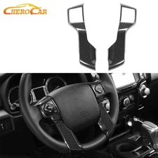 2pcs Steering Wheel Decor Cover Trim Overlay For 4Runner 2010+ With 2 Hole ABS
