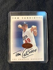 1996 Leaf Signature Series Tom Candiotti Autograph BRONZE MEDAL On Card Auto