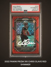 Chris Olave Signed 2022 Panini Prizm Red Shimmer Auto Rookie #12/35 Jersey # 1/1