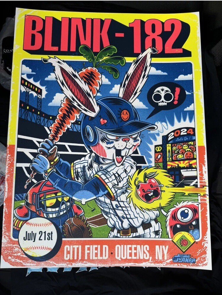 2024 BLINK 182 POSTER CITI FIELD METS QUEENS NYC 7/21 ONE MORE