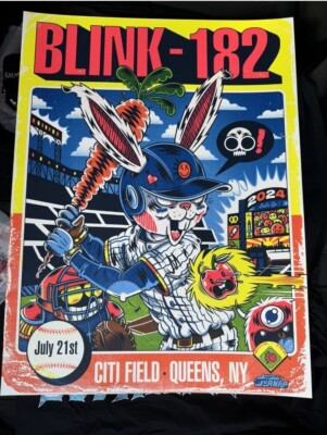 2024 BLINK 182 POSTER CITI FIELD METS QUEENS NYC 7/21 ONE MORE