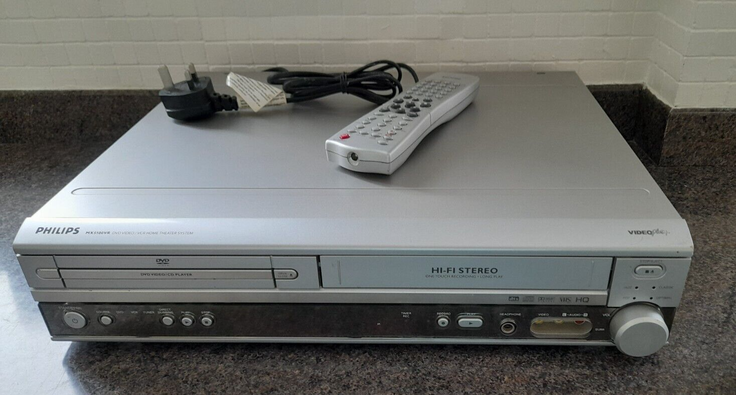 Philips Mx5100vr DVD VHS Player Silver with Remote read description eBay