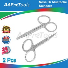AAPRO CARE ROUNDED AND CURVED FACIAL HAIR SCISSORS PROFESSIONAL STAINLESS STEEL