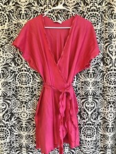Vintage Miss Elaine pink short robe/dressing gown made in USA union made size M
