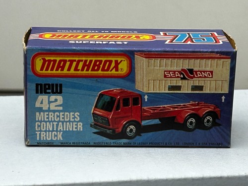 Matchbox Superfast No. 42 Mercedes Container Truck with Original Box, Nice - Picture 3 of 17