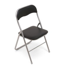 6x Klappstuhl Klappstühle Kunstleder - silber-schwarz Besucherstuhl Gartenstuhl